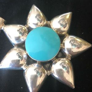 Sterling Silver turquoise pendant Mexico 925